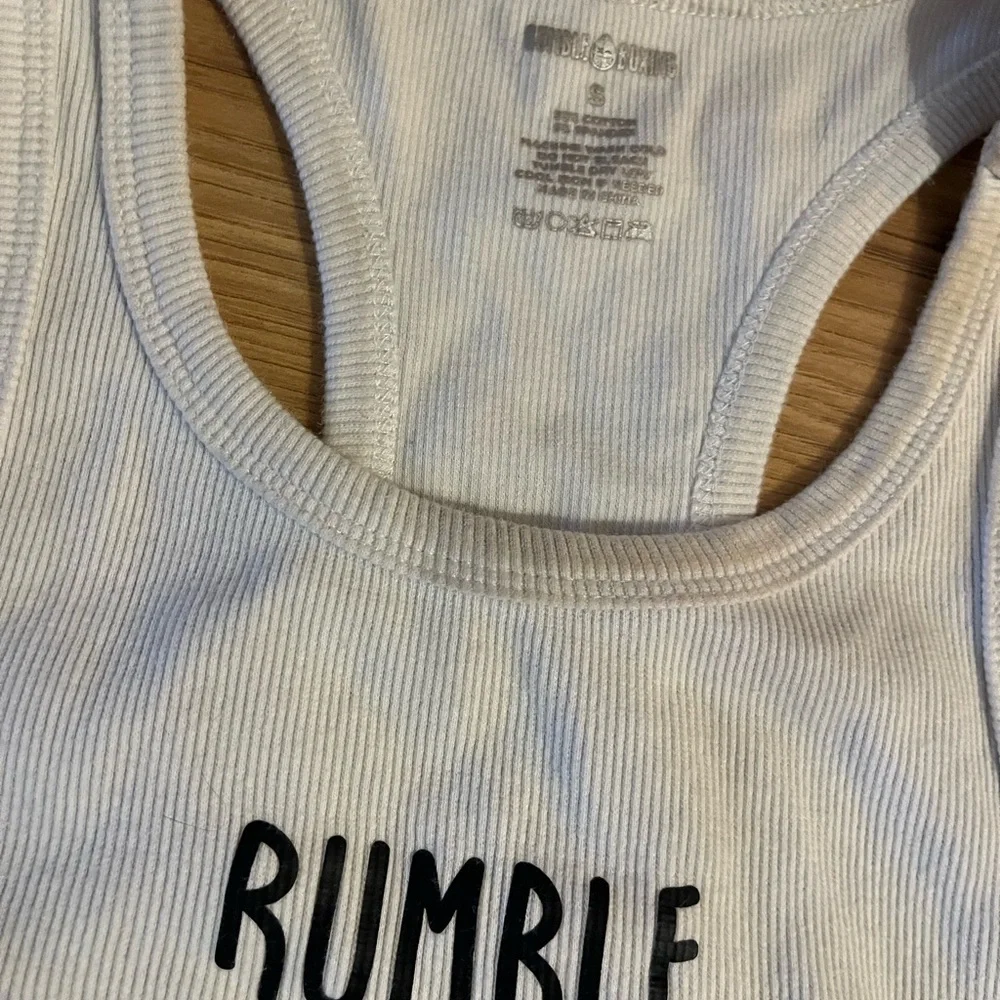 White Rumble Boxing Crop Tank - Picture 3 of 3